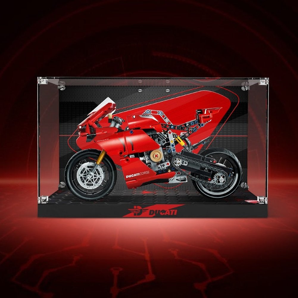 Custom Moc Same As Major Brands! Acrylic Display Case for Tech Ducati Panigale V4R Protection Show Case 42107 Motorcycle Building Kit(Lego Set Not