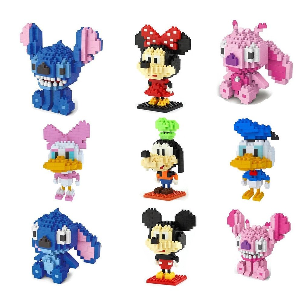 Custom Moc Same As Major Brands! Stitch Block Brick Toy Building Mini Minnie Mickey Blocks Cartoon Characters Teaching Units Toy Compliant, with Box