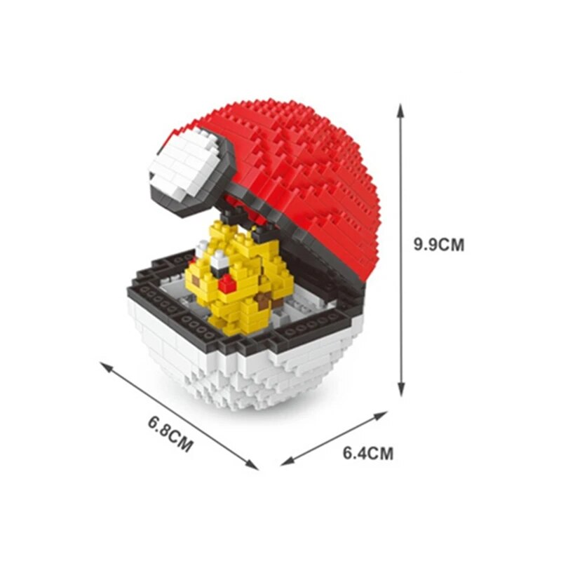 Custom MOC Same as Major Brands! MOC New Pokemon Go Poké Ball Cartoon Anime Monster Picachu Mini Small Building Blocks Kit Bricks Classic Movie Model Kids Toys