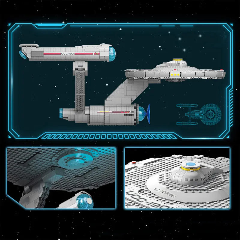 Custom MOC Same as Major Brands! Technical Star-Trek Spaceship U.S.S Enterprise NCC-1701-D Heavy Cruiser Model Building Blocks bricks toys