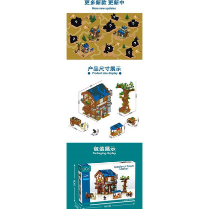 Custom MOC Same as Major Brands! 2724pcs Medieval Series Town Stable Model Creative Building Blocks City Horse House Bricks Diy Toys  For  Friends