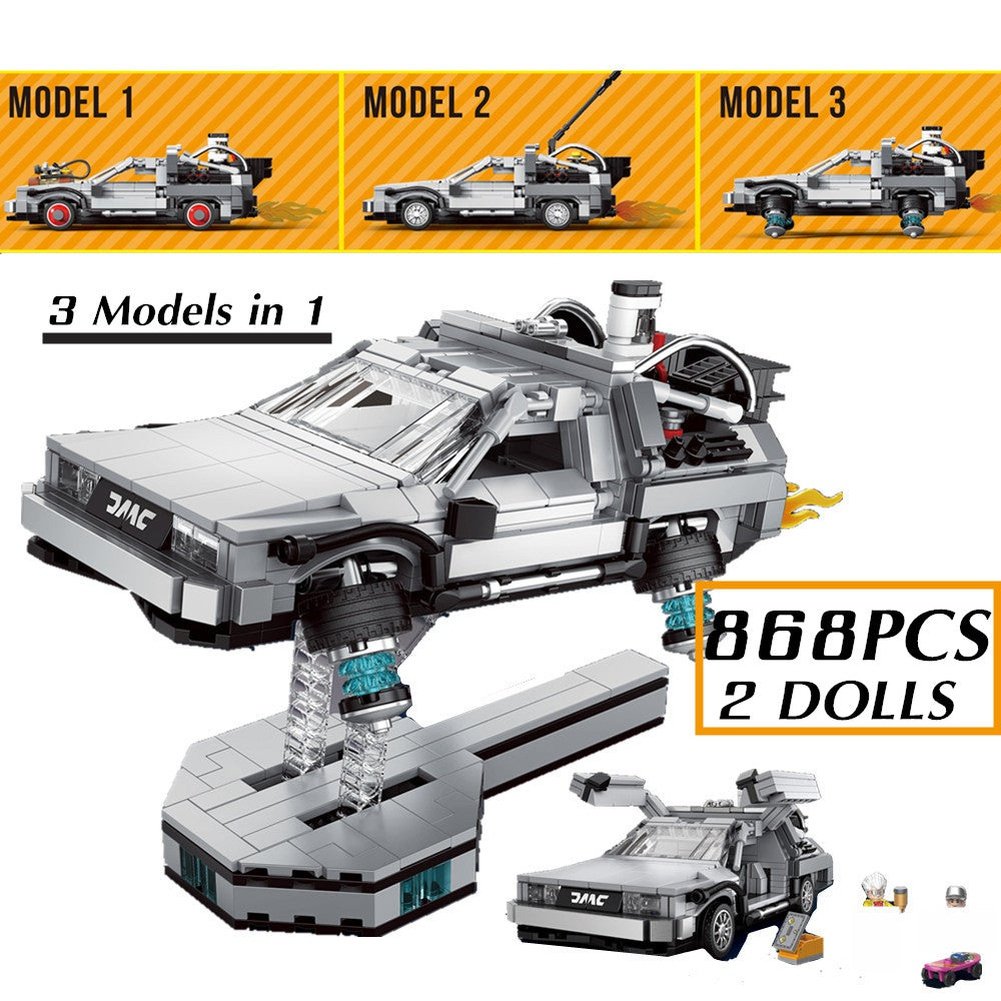 Custom MOC Same as Major Brands! Back To The Future DeLoreaned Racing Car DMC-12 Time Machine 10300 Creative Expert Moc Brick Technical Model Building Blocks Toy