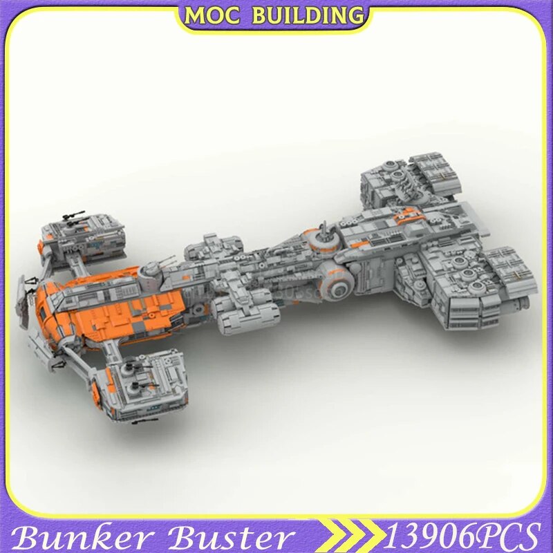 MOC NON LEGO MOC Famous Movie Series Scene Bunker Buster Building Blocks Fighter Spaceship Model DIY MOC Assembled Bricks Kids Toys