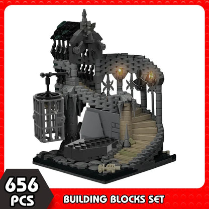 Custom MOC Same as Major Brands! MOC MOC Dungeonsed and Dragons Horror Castle Prison Dungeon Skull Vampire Building Blocks Spiral House Staircase toys Kids