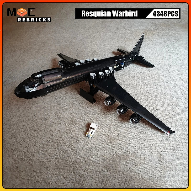 Custom MOC Same as Major Brands! MOC WW II Military Plane Resquian Warbird Resqusto Personal Jet MOC Building Block Model Commandaer Aircraft Bricks Toys Kid