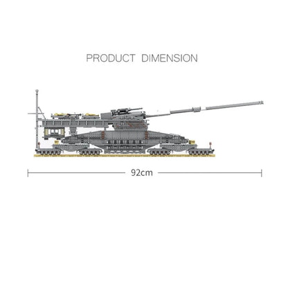 MOC NON LEGO MOC WW2 Military 3846pcs Schwerer Gustav/Dora Building Block 1:72 Heavy Gustav Leopold Train Gun Educational Bricks Toy Boy