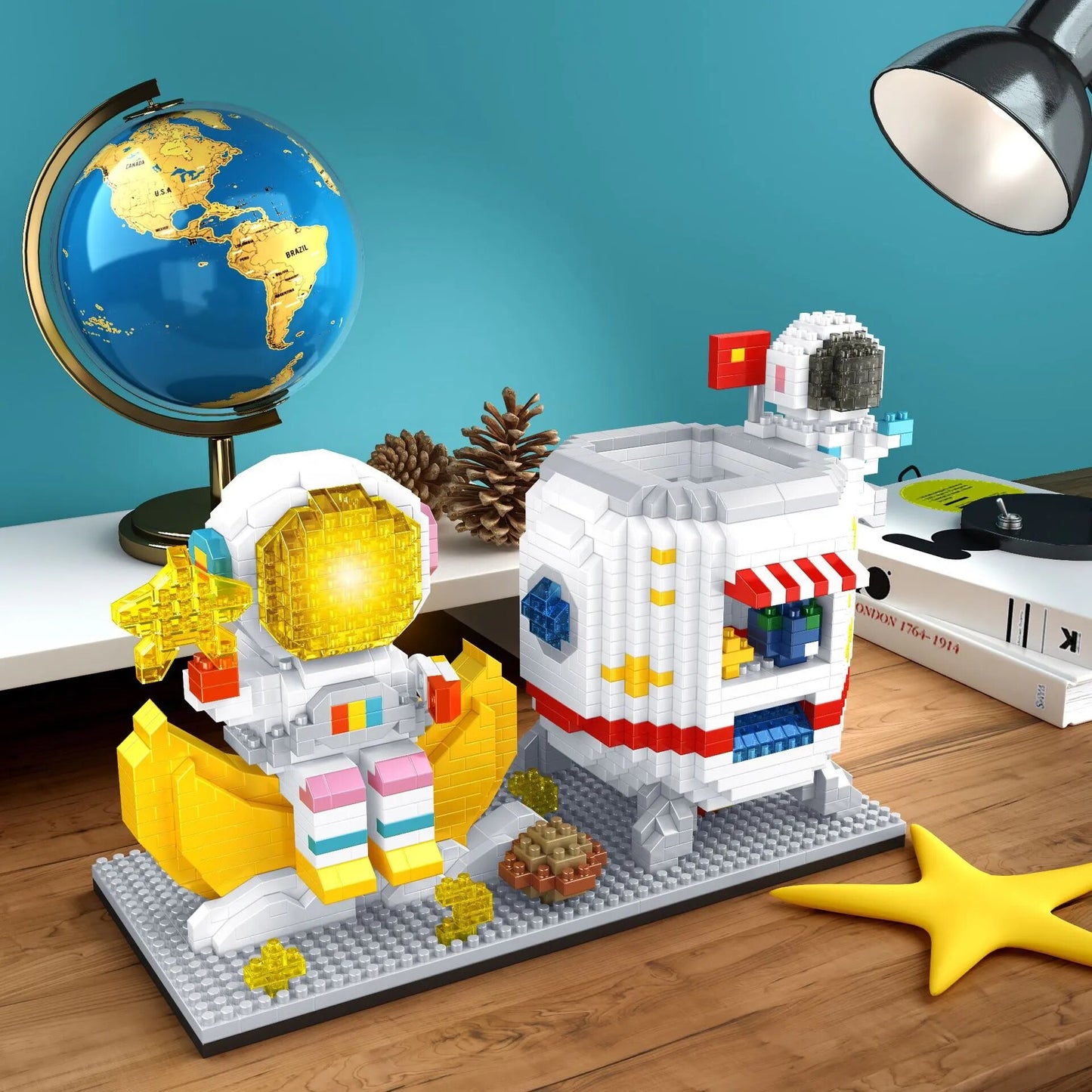 Custom MOC Same as Major Brands! MOC Hot Micro Rocket Building Blocks Space Moon Satellite Astronaut Diamond Bricks Constructor  DIY Educational toys