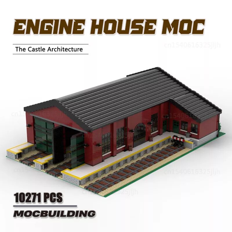 Custom MOC Same as Major Brands! MOC UCS Engine House Moc Building Blocks Locomotive Warehouse DIY Assembly Technology Bricks  Collection Toys