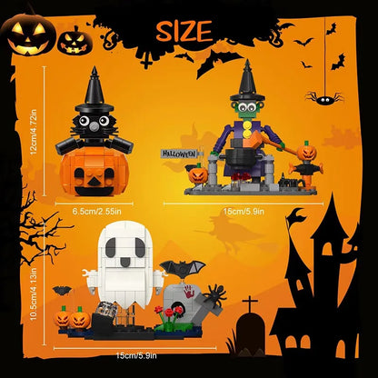 Custom MOC Same as Major Brands! 2023 Halloween Decoration Building Blocks Set Nightmare Before  Castle Model Kit Bricks Adult Kids Assembled Toys
