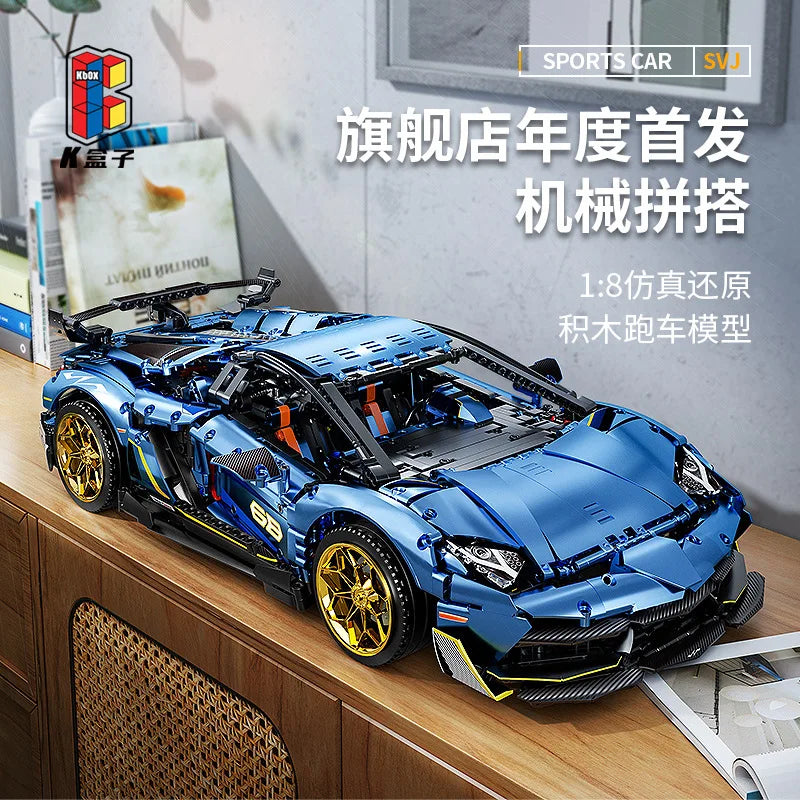 Custom MOC Same as Major Brands! 3811pcs MOC Technical 1:8 SVJ Sports Car Building Blocks Model City Remote Control Car Bricks toys    Set