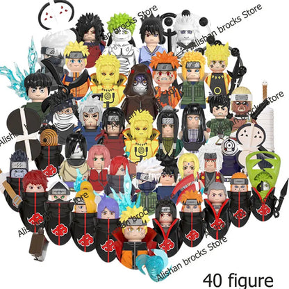 Custom MOC Same as Major Brands!  Shipped International Naruto blocks Building Blocks Anime cartoon Japanese Characters Action Figures Heads Kid Toys  Minifigures