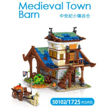 Custom MOC Same as Major Brands! 2724pcs Medieval Series Town Stable Model Creative Building Blocks City Horse House Bricks Diy Toys  For  Friends