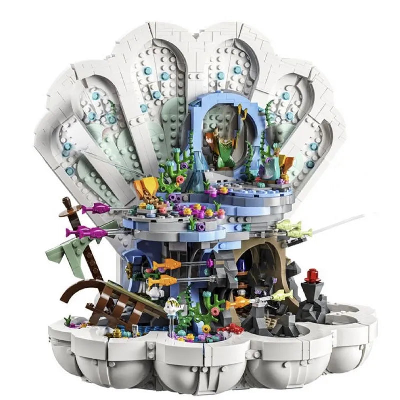 Custom MOC Same as Major Brands! 2023 New Ocean Princess Shell Wonderland compatible with 43225 Underwater Palace Dream Castle Building Bricks DIY