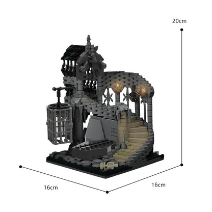 Custom MOC Same as Major Brands! MOC MOC Dungeonsed and Dragons Horror Castle Prison Dungeon Skull Vampire Building Blocks Spiral House Staircase toys Kids