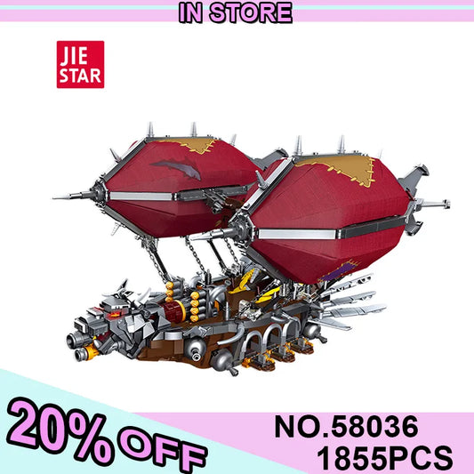 Custom MOC Same as Major Brands! MOC JIESTAR MOC 58036 Blocks Ship Science Fiction Warcraft Airship Building Blocks Model Adult Came   Toys