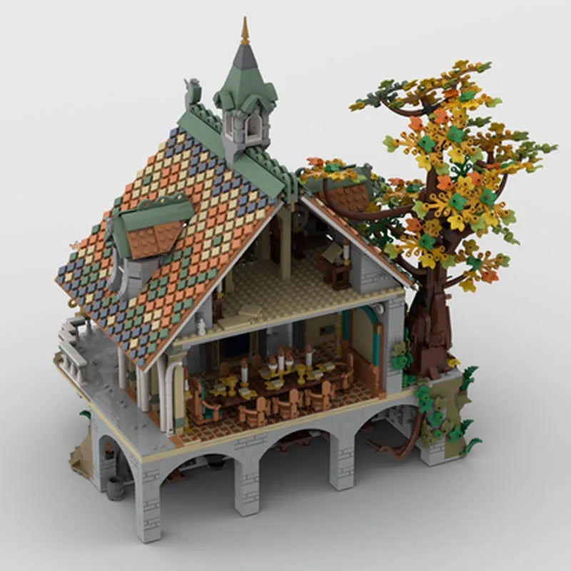 Custom MOC Same as Major Brands! MOC New MOC Trilogy Elven Kingdom Last Home House Fit 10316 Medieval Castle Blocks Movie Scene War Model toys Kid