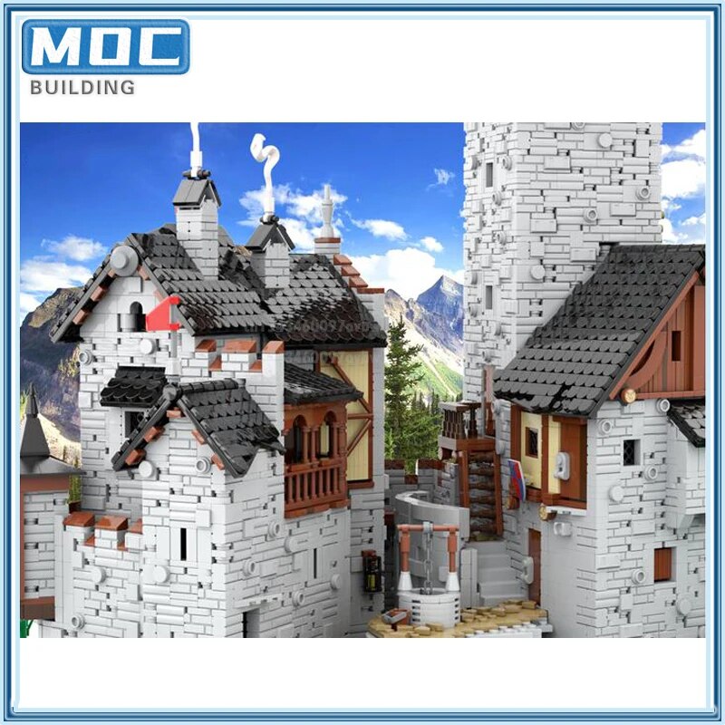 Custom MOC Same as Major Brands! MOC MOC Medieval Castle in Austrian Building Blocks Country City Villa Bricks Modle Set Puzzle toys Kid