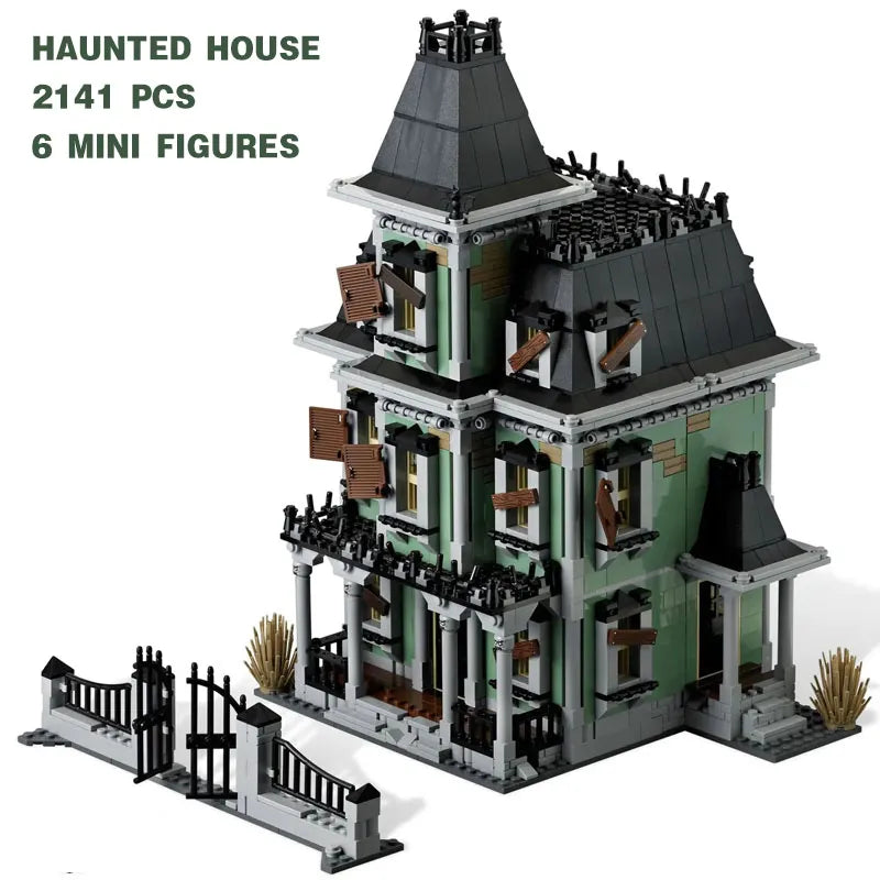 Custom MOC Same as Major Brands! 2141 Pcs Monster Fighter The Haunted House Model Kid DIY Toys Building Kits Compatible With 10228    80011