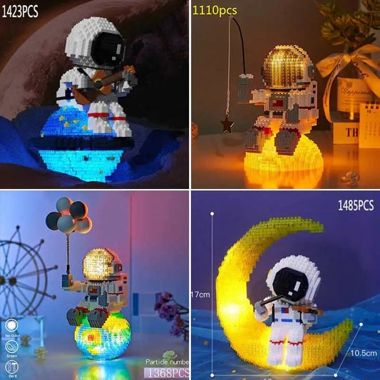 Custom MOC Same as Major Brands! MOC Hot Micro Rocket Building Blocks Space Moon Satellite Astronaut Diamond Bricks Constructor  DIY Educational toys