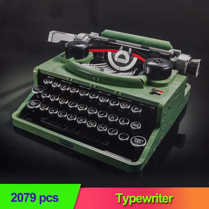 The Retro Typewriter Building Blocks Marking Machine Keyboard 2079 PCS Kids Writing Machine Gift Toy Compatible 21327