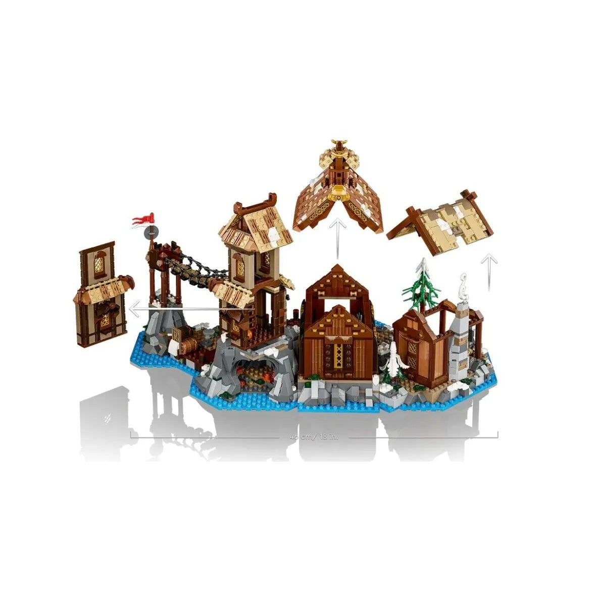 MOC NON LEGO  21343 Ideas Viking Village Building Blocks Medieval blacksmith House Architecture Model Toy for