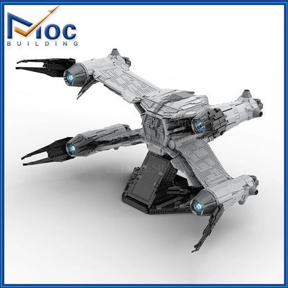 MOC NON LEGO MOC MOC Building Block SA-23E Aurora Starfury Science Fiction Aircraft Technology Bricks DIY Assembled Model Toy Holiday