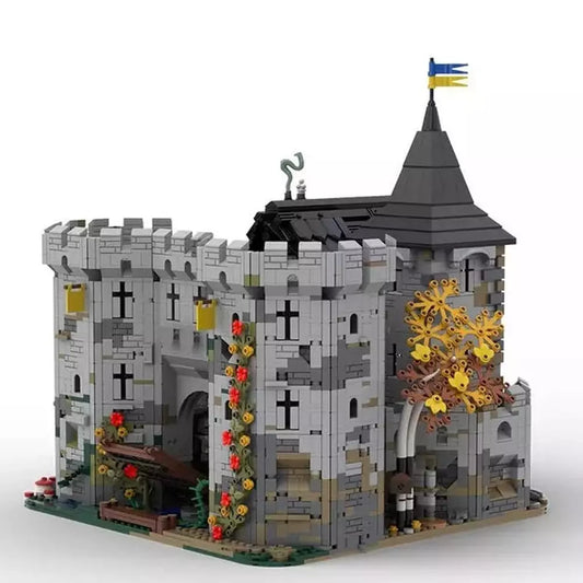 10039 Black-Falconal's Enclosed Fortress Building Blocks Medieval Knight Castle Bricks Toys For Children Birthday Gifts Jurassic Bricks
