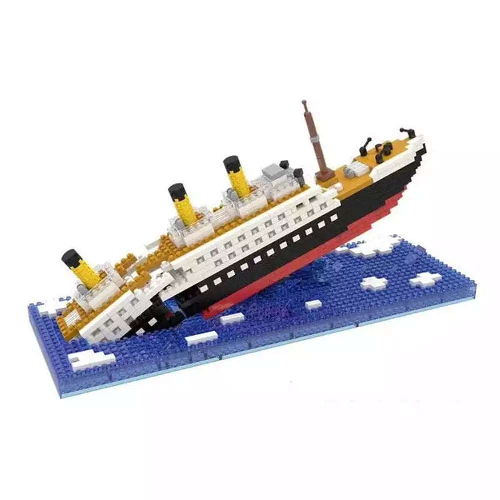 Custom MOC Same as Major Brands! 1040+pcs Titanic 3D Cruise Ship Boat Model Building Kits Big DIY Diamond Blocks Micro Bricks Educational Toy Movie