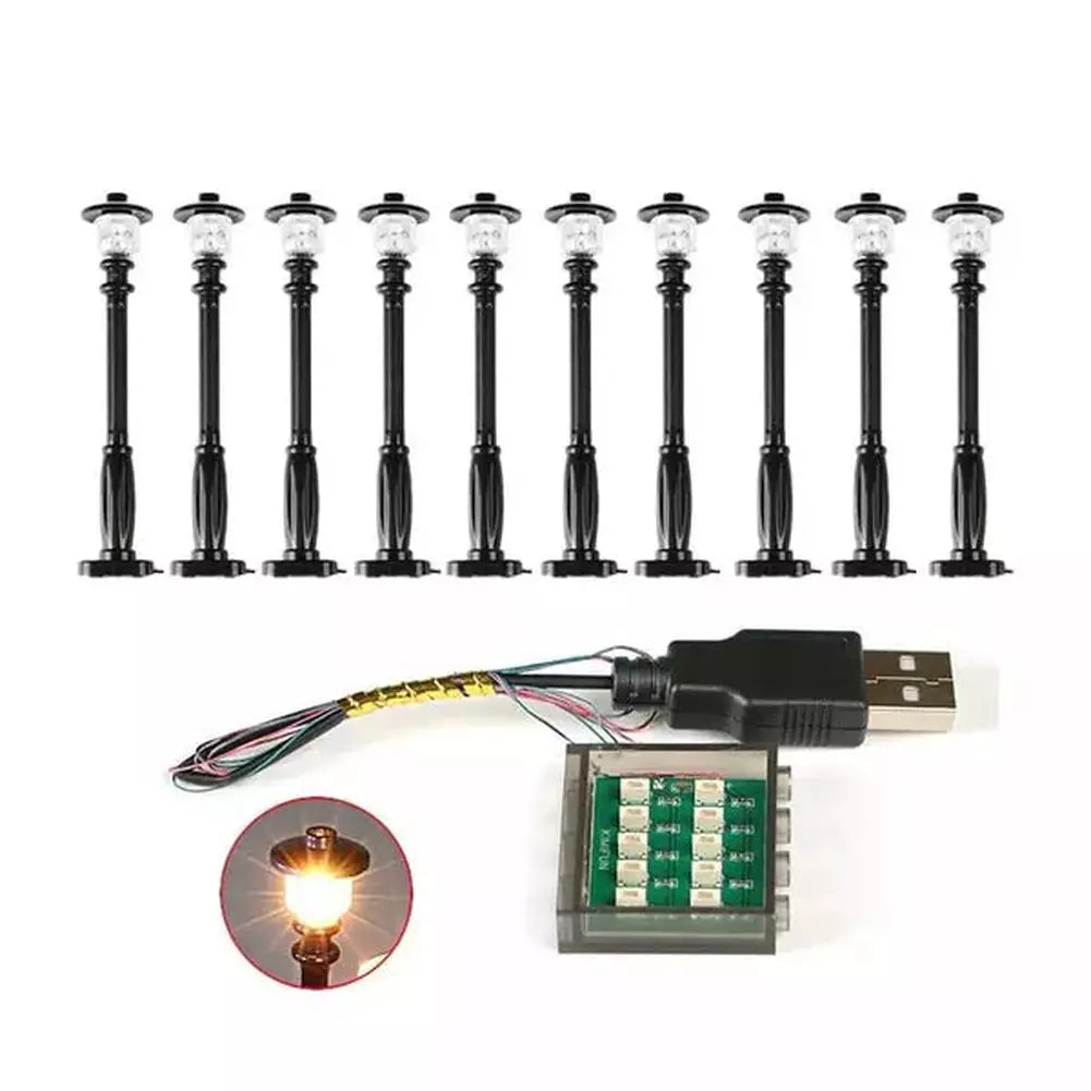 10PCS 0.8mm Pin RGB LED Building Blocks Toy USB Lamp DIY Street Light City Electric Decorate 1X1 Brick Compatible All Brands Jurassic Bricks