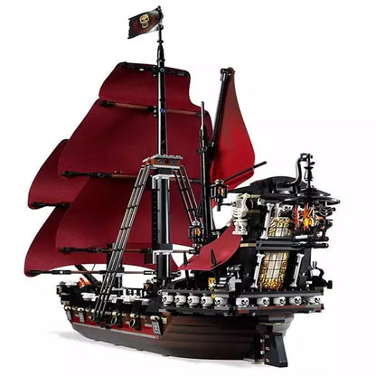 Custom MOC Same as Major Brands! 1151pcs Pirates of the Caribbean Queen Anne's Revenge Large Sails Ship Captain 16009 Building Block Toy Compatible With Model