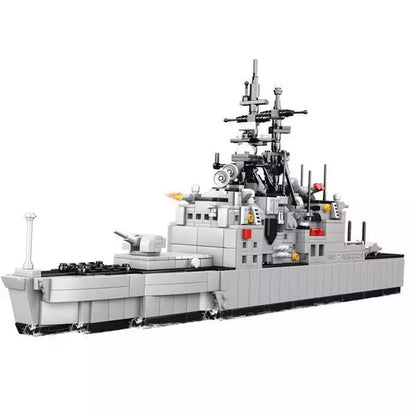 Custom MOC Same as Major Brands! 1251 Pcs Soldier WW2 Battle Ship Building Blocks Boat Aircraft Carrier Figures Bricks toys