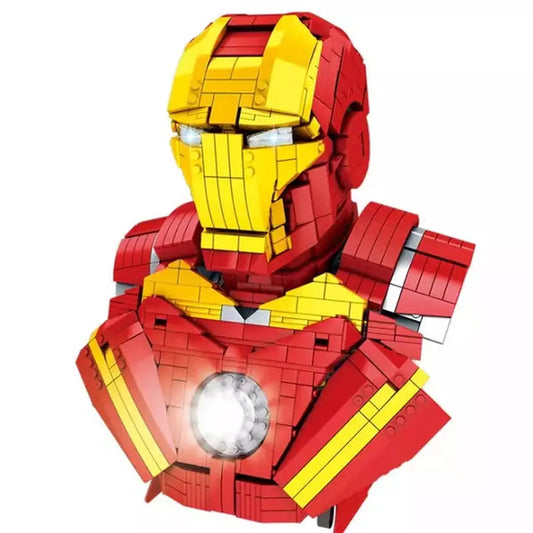 1383pcs+ Iron Man Busts Building Block Hero Bricks Toys Figure DIY 3D Model For Kids Collection Gifts Remote Control Version Jurassic Bricks