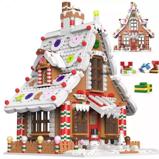 1455 Pcs City Christmas House House Building Blocks Friends Music Box Castle Train Santa Claus Tree Bricks Toys For Kids Gifts Jurassic Bricks