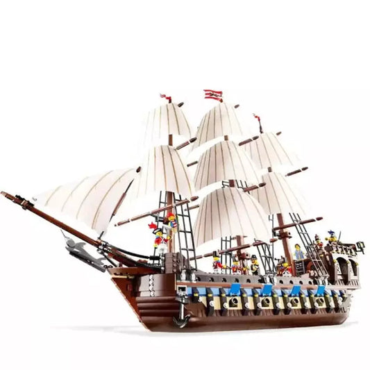 1717 Pcs Creative Expert Imperial Flagship Classic Sailing Ship Deck Captain 22001 Building Blocks Toys Compatible With Model K&B Brick Store