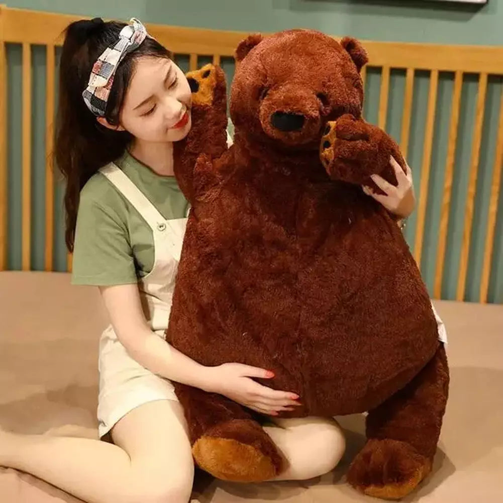 1pc 40-100cm Soft Teddy Bear Plush Toys Dark Brown Bear Super Big Hugging Pillow Stuffed Animal Cushion Children Birthday Gift Jurassic Bricks