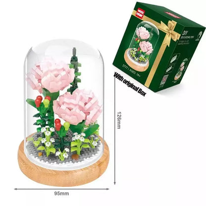 3D Micro Sunflower Flower Bouquet Bonsai Model Building Block MOC Creative Carnation Tulips Plant Potted Bricks Kids Toys Gifts K&B Brick Store