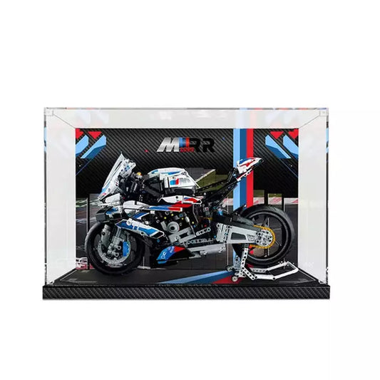 3mm Assembly Display Acrylic Box Compatible for 42130 Motorcycle Dust Cover for Building Blocks Accessories K&B Brick Store