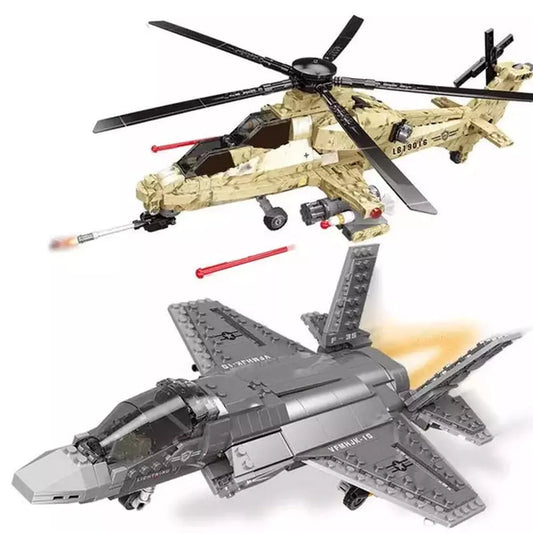 600pcs+ F35 Fighter Assemble Airplane Model Bricks Toys Building block Tool Sets Combat Aircraft Compatible with Blocks K&B Brick Store