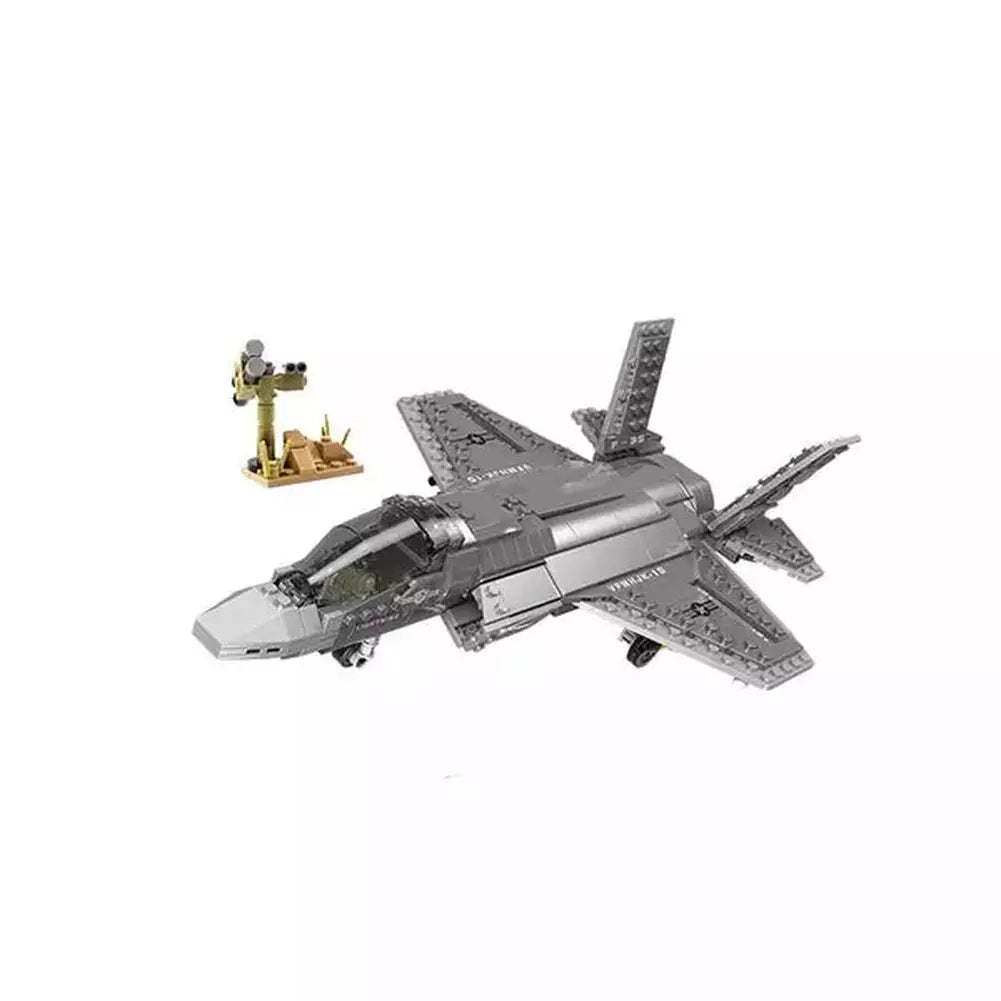 Custom MOC Same as Major Brands! 600pcs+ F35 Fighter Assemble Airplane Model Bricks Toys Building block Tool Sets Combat Aircraft Compatible with Blocks