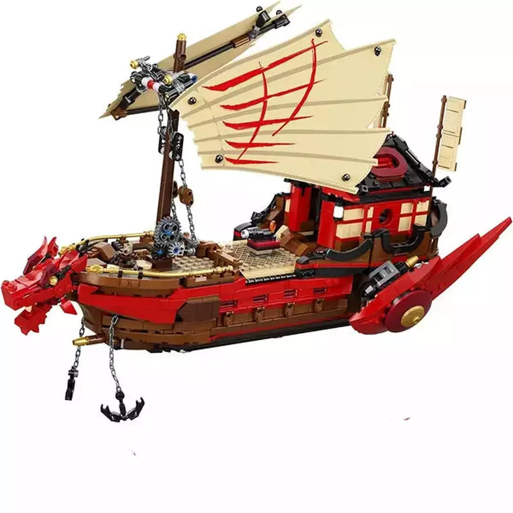 680pcs Shinobi Destiny's Bounty Ancient Shipwreck Flying Ship Secret Snake Shrine 9762 Building Block Sets Compatible With Model K&B Brick Store