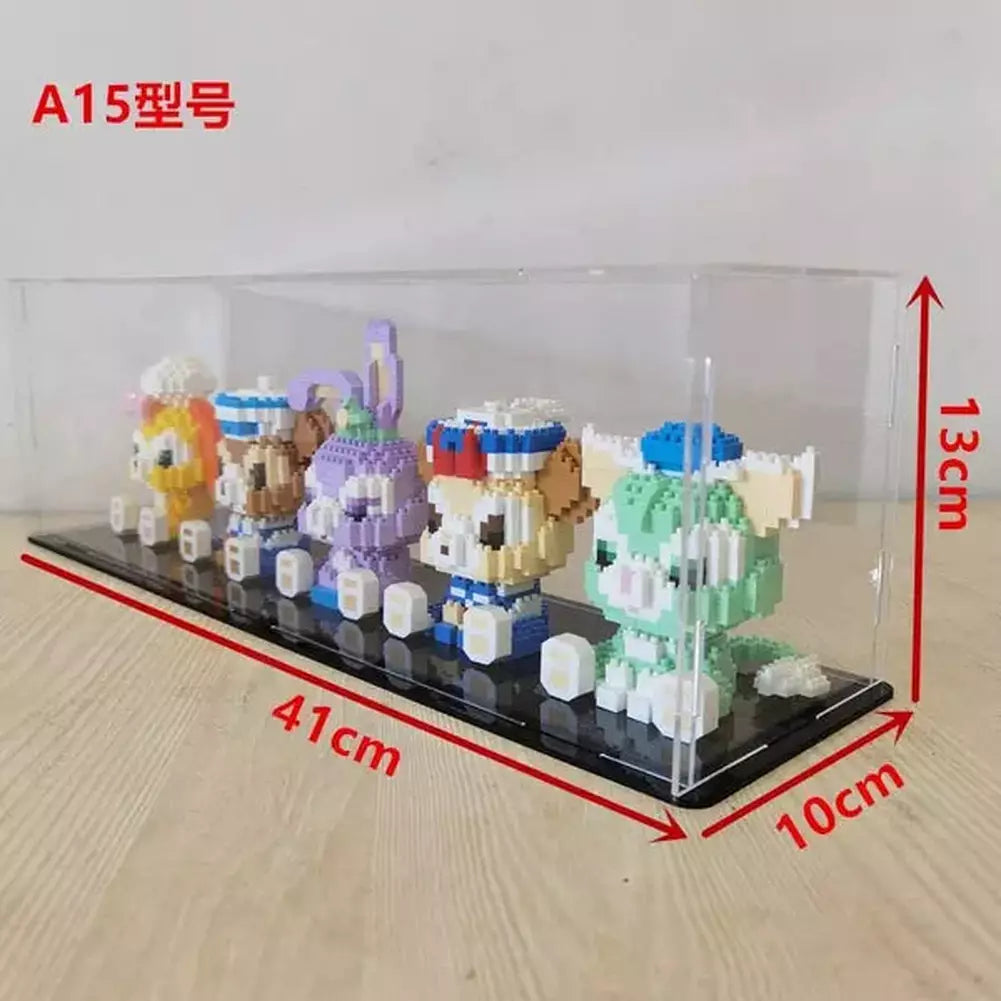 *A* 36 Styles Transparent Acrylic Display Box For Micro Building Blocks Dustproof Mini Bricks Toy Collection Showcase Box (No Model) Jurassic Bricks