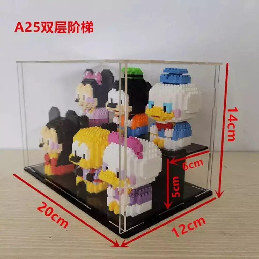 *A* 36 Styles Transparent Acrylic Display Box For Micro Building Blocks Dustproof Mini Bricks Toy Collection Showcase Box (No Model) Jurassic Bricks