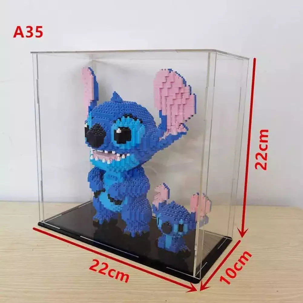 *A* 36 Styles Transparent Acrylic Display Box For Micro Building Blocks Dustproof Mini Bricks Toy Collection Showcase Box (No Model) Jurassic Bricks