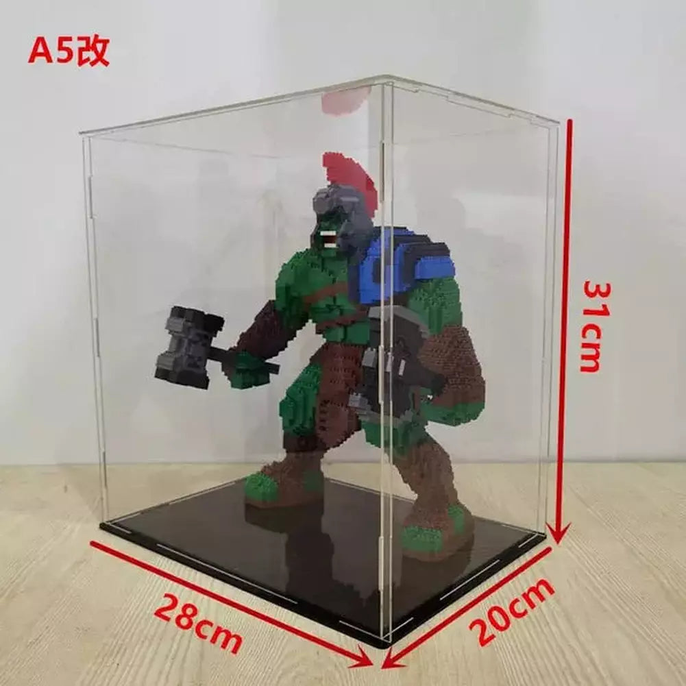 *A* 36 Styles Transparent Acrylic Display Box For Micro Building Blocks Dustproof Mini Bricks Toy Collection Showcase Box (No Model) Jurassic Bricks