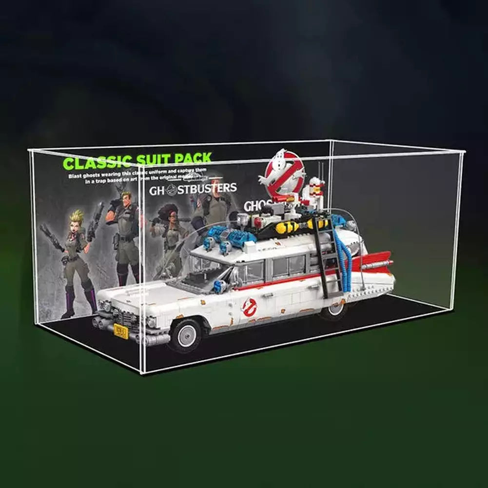 Acrylic Car Display Case for Lego 10274 Building Blocks Transparent Model Display Stand Brand Ghostbusters with Background Jurassic Bricks