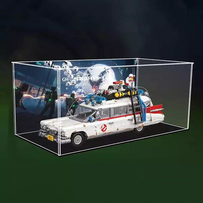 Custom MOC Same as Major Brands! Acrylic Car Display Case for Lego 10274 Building Blocks Transparent Model Display Stand Brand Ghostbusters with Background