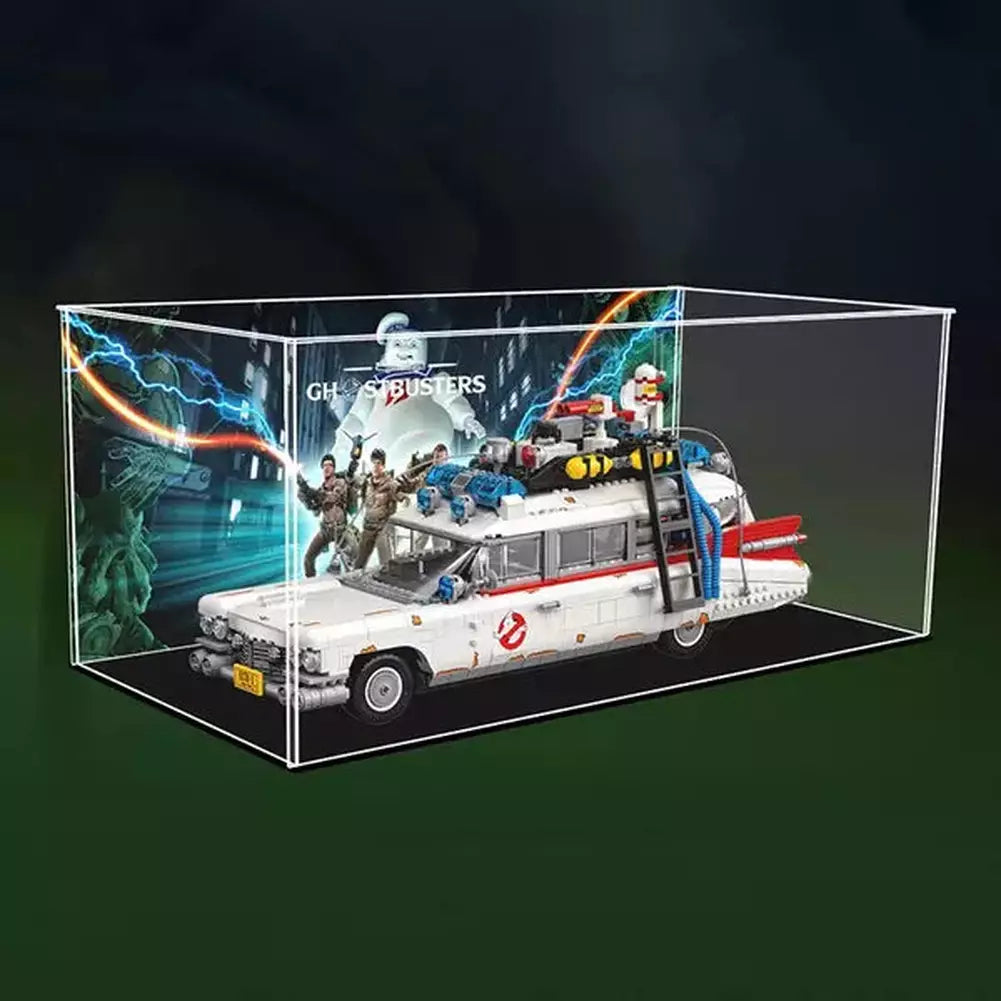 Acrylic Car Display Case for Lego 10274 Building Blocks Transparent Model Display Stand Brand Ghostbusters with Background Jurassic Bricks