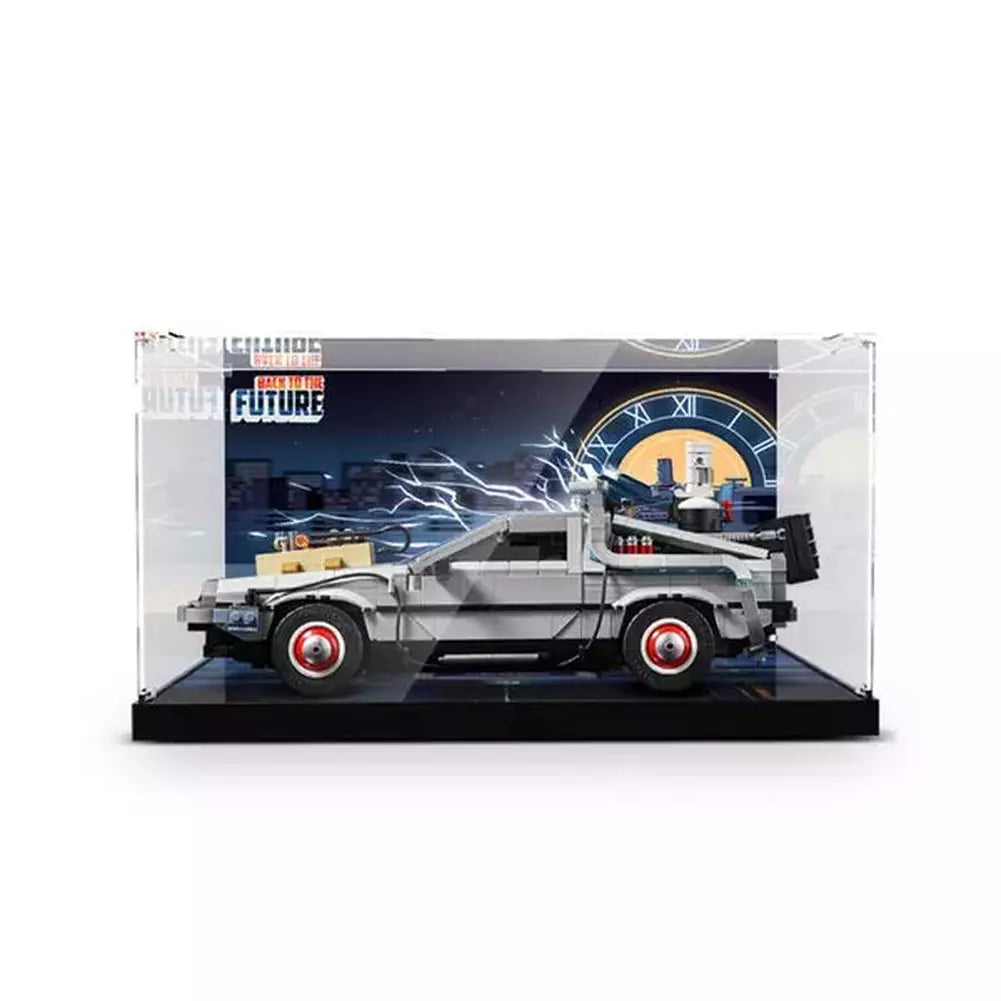 Custom MOC Same as Major Brands! Acrylic Display Box for Lego 10300 Back to the Future Time Machine Dustproof Clear Display Case (Lego Set not Included）