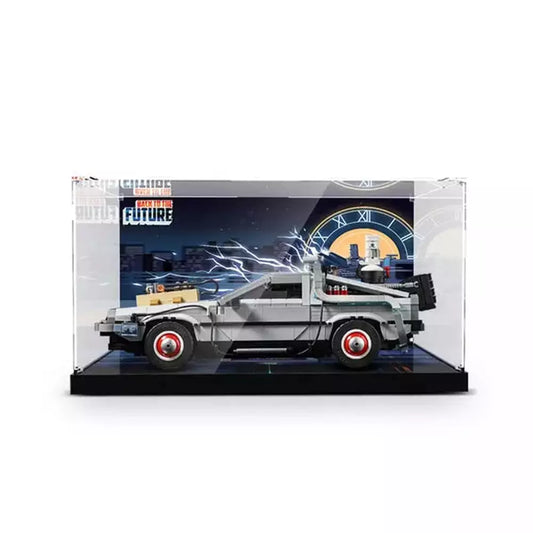 Acrylic Display Box for Lego 10300 Back to the Future Time Machine Dustproof Clear Display Case (Lego Set not Included） Jurassic Bricks