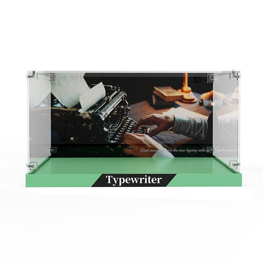 Acrylic Display Case for Typewriter 21327  Ideas Showcase Dustproof Clear Display Box (Lego Set not Included） Jurassic Bricks
